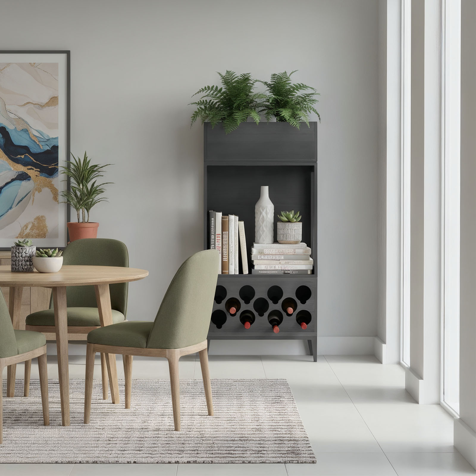 Kompaktowy regał z półką na wino - Planthy Modular System - obrazek 3