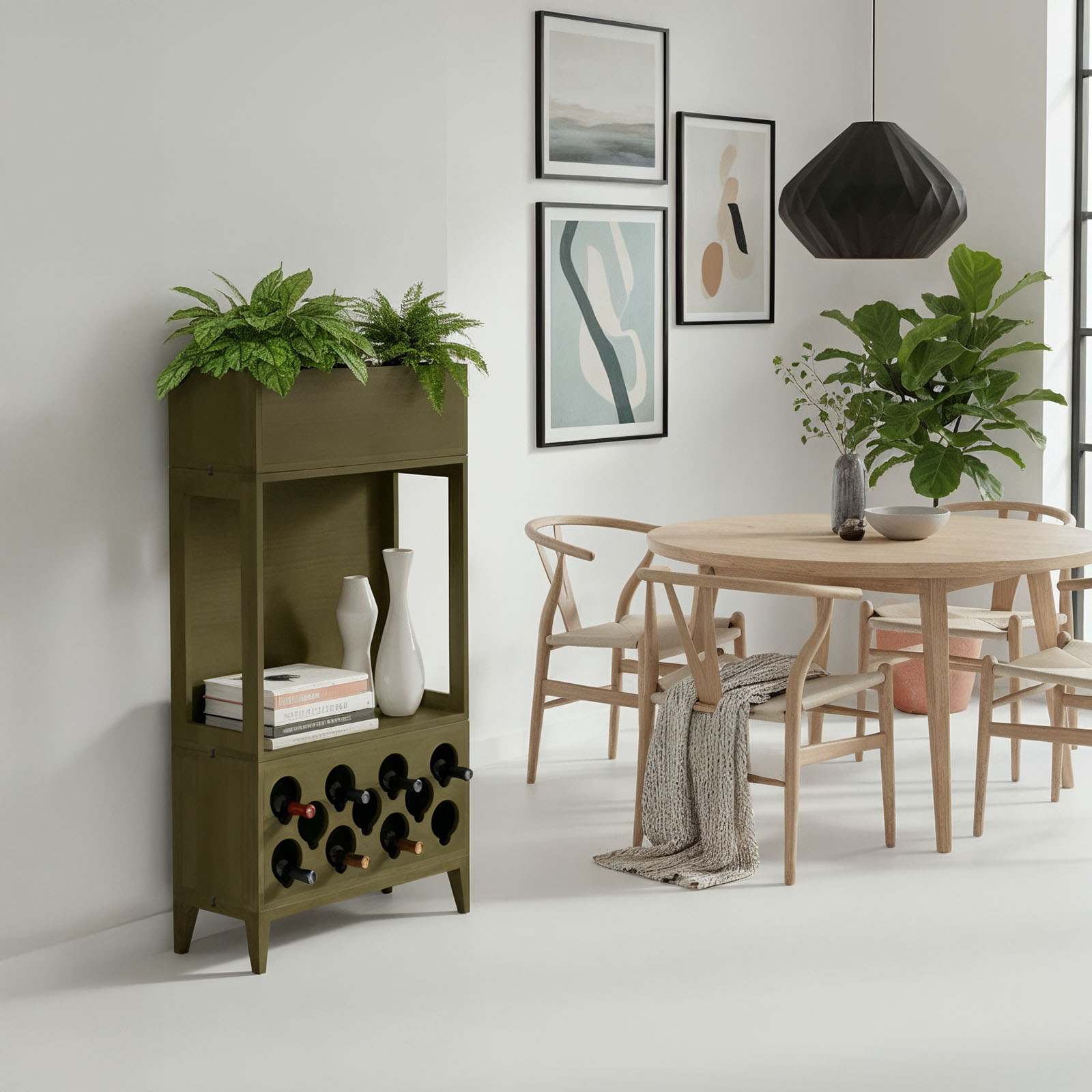 Kompaktowy regał z półką na wino - Planthy Modular System - obrazek 2