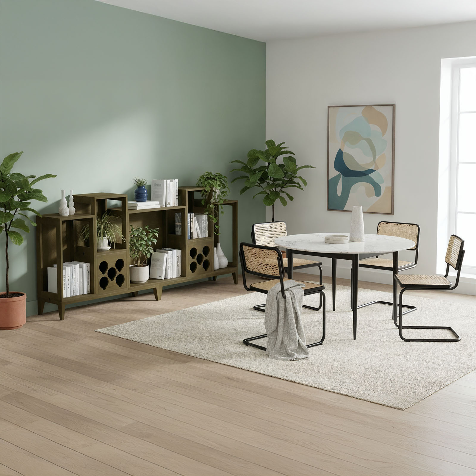 Niski regał modułowy z półkami na wino - Planthy Modular System - obrazek 2