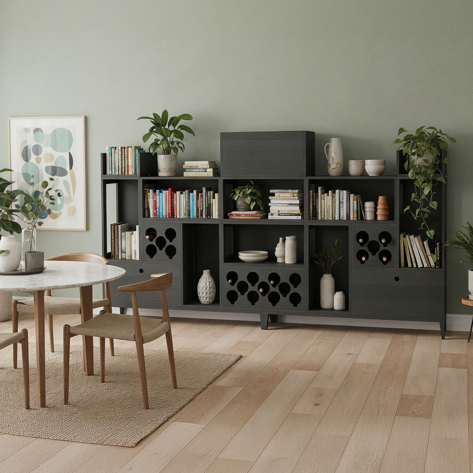 Duży modułowy regał z półkami na wino - Planthy Modular System - obrazek 3