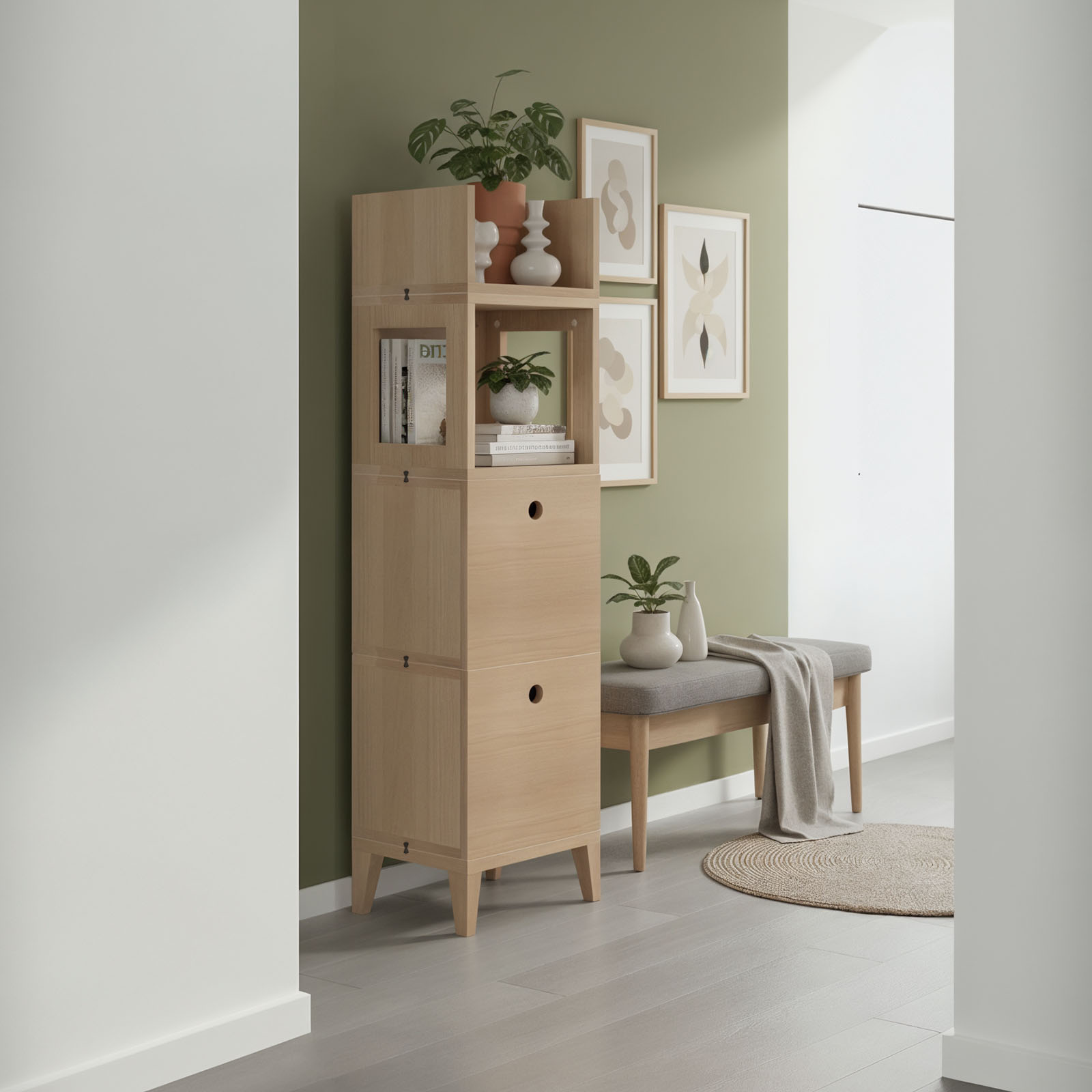 Kolumnowa szafka do przedpokoju - Planthy Modular System