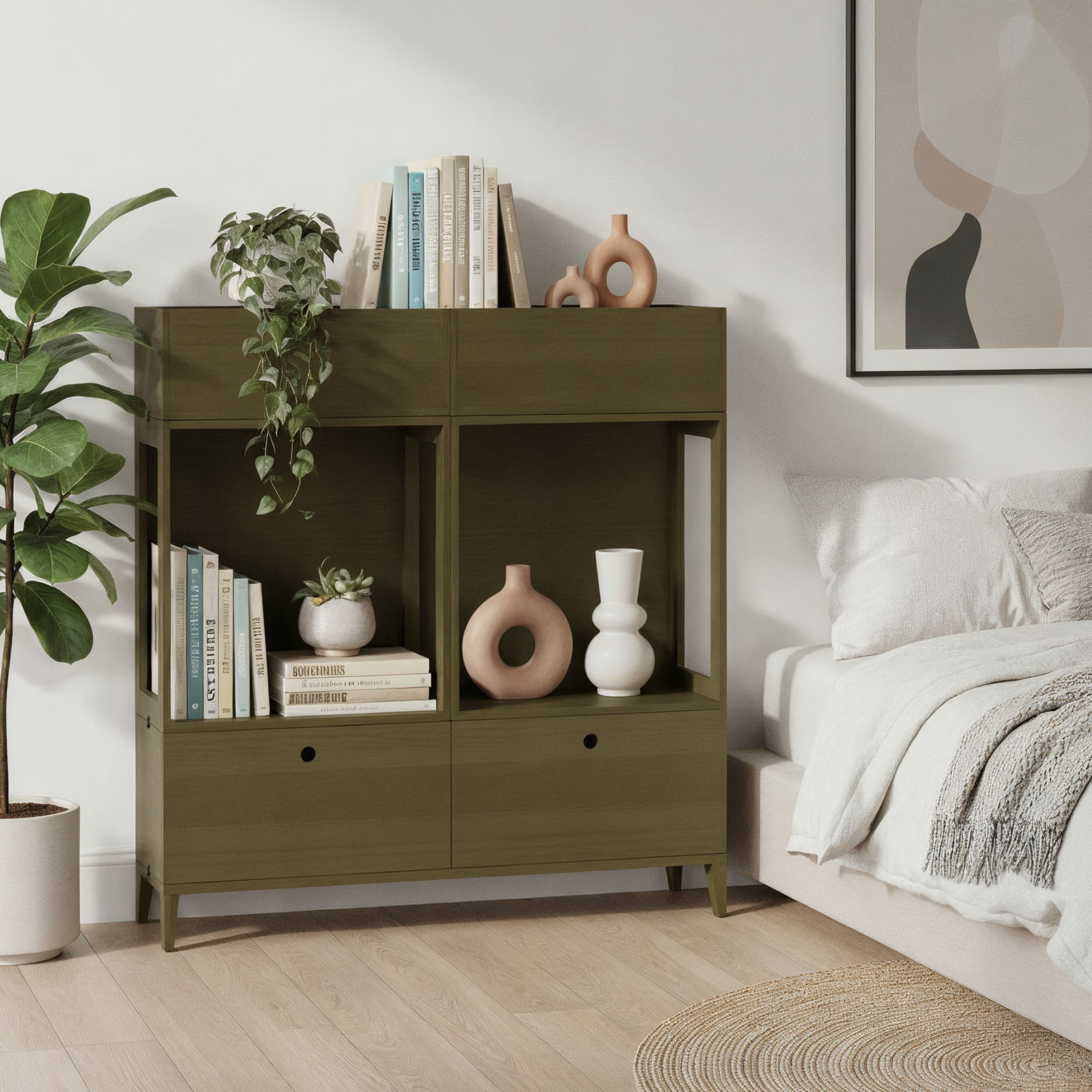 Drewniana modułowa szafka z szufladami - Planthy Modular System - obrazek 2